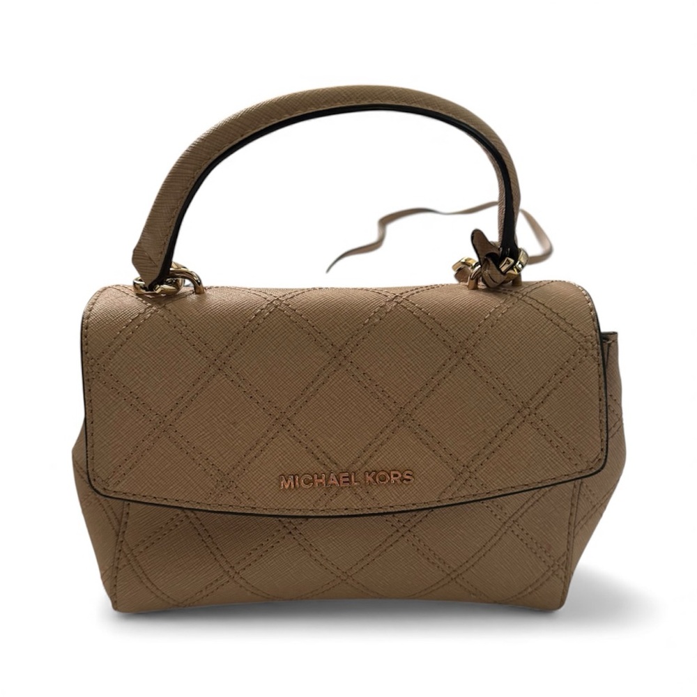 Michael Kors Quilted Satchel in Tan